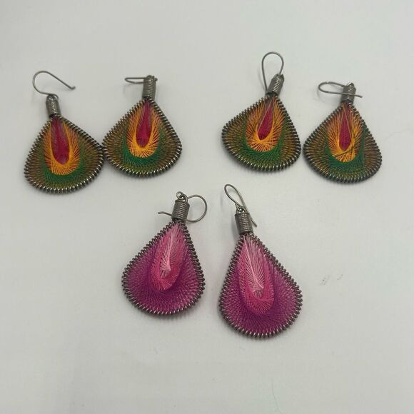 Set of 3 Thread Earrings - Picture 2 of 8